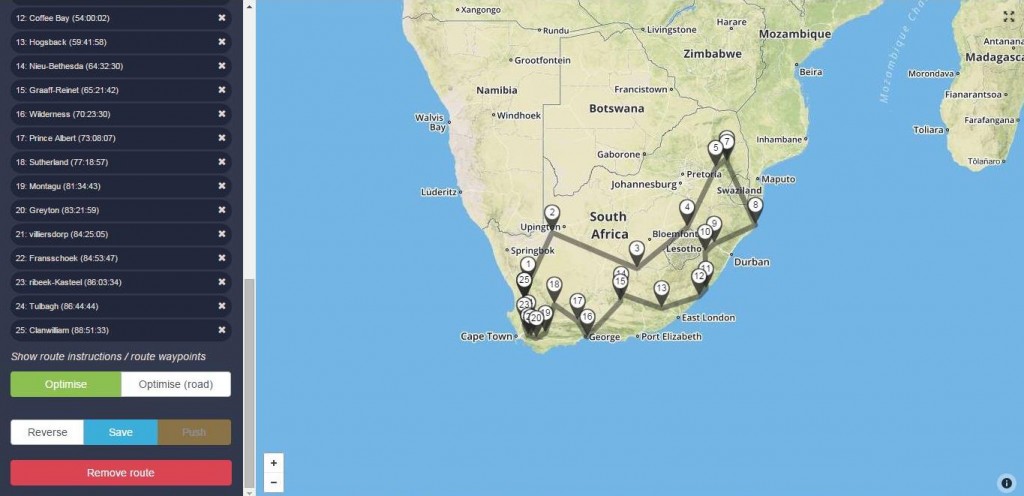 SA Towns: Intelligent Routing Optimized Road-trip