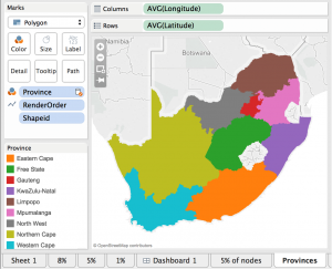 SA Provinces based on Ward Shape data