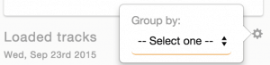 Select an option to group tracks.